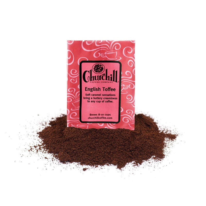 Churchill Coffee English Toffee 10 Portioned Packs -1.5 oz each