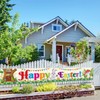 TUPARKA Large Happy Easter Banner Fabric Easter Yard Sign for