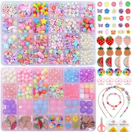 LYMOOR Jewellery Bracelet Making Kits for Girls, 48 Color Beads DIY Arts and Craft Kits for Kids, Friendship Bracelets Headband Necklace Making Kit, Birthday Gifts for Girls Teenage 4-6-10 Years Old