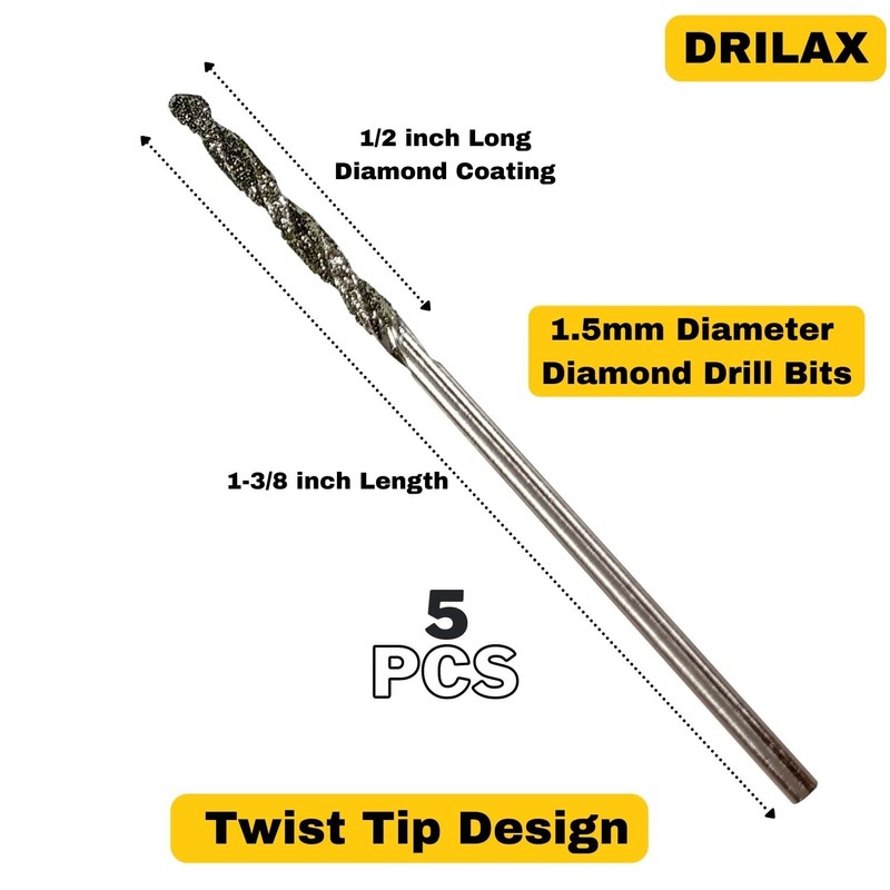 Diamond Drill Bit 1.5mm 2mm Set 10 Pcs Jewelry Beach