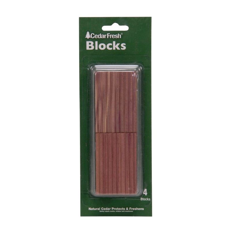 Household Essentials Cedar Fresh Cedar Blocks, 4 Pack, Solid Redwood
