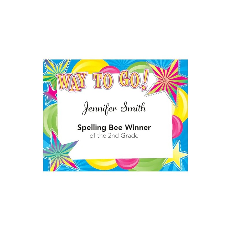 Great Papers! Way to Go! Silver Foil Certificate, 8.5" x