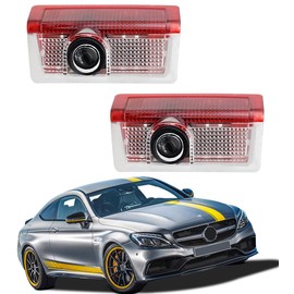 Car Door Lights LED Logo Projector Puddle Lights Compatible with A B C E-Class GLB GLC GLE, 2-Pack No Fade 4K-HD Auto Ghost Shadow Welcome Lights (Star+AMG)