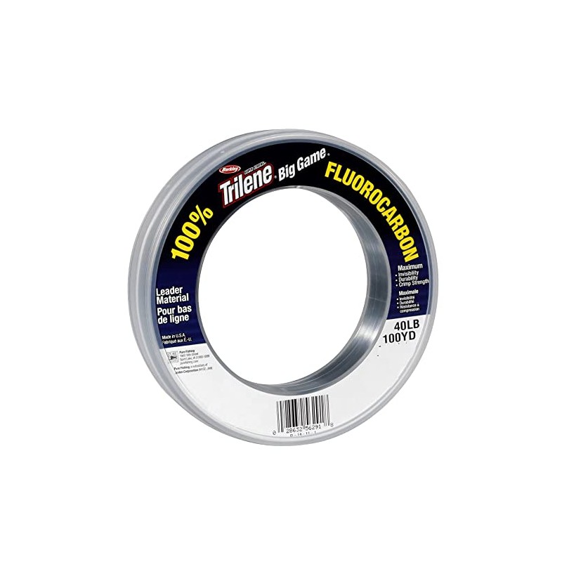 Berkley Big Game Fluorocarbon Leader Line Clear 25 lb, 90m