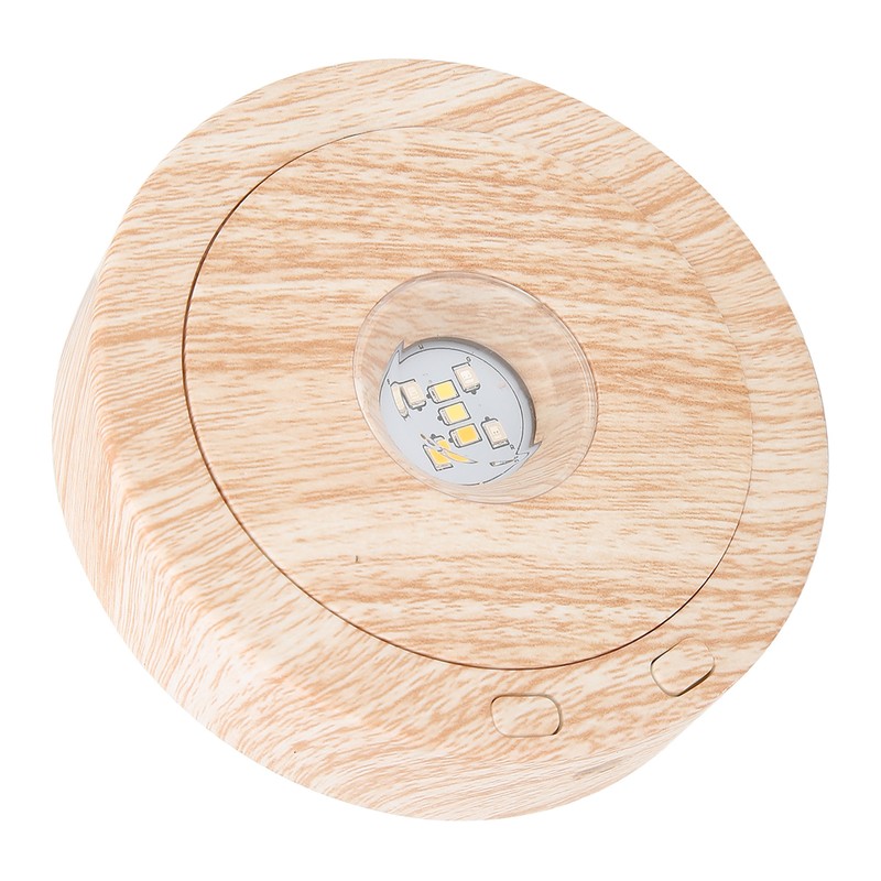 Wood Light Display Base 360 Degree Rotation Beech Grain Colorful