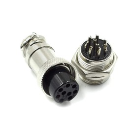 Hxchen 9 Pin Metal Male Female Thread Panel Connector 16mm GX16-9P Silver Aviation Plug - (2 Sets)