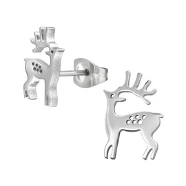 Christmas Reindeer Earrings - Stainless Steel