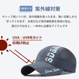 Hanei Ice Mesh Cap, Quick Drying, UV Protection, Baseball Cap, Light and Flirty, Breathable, Fishing, Outdoors, Golf, Sunshade, Sports Hat, Unisex, Multiple Colors Available, gray (light gray)