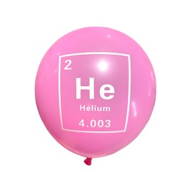 Helium Periodic Element Balloons Latex 12 Count, Helium Balloons, Birthday Party, Classroom Decoration, Atomic Element He Balloons, Science Elements Chemistry Experiment 12 Inch Standard Size (Pink)