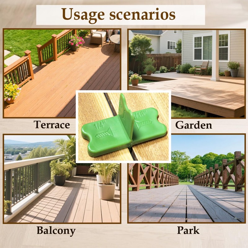 Chlmetf 6Pcs Reusable Decking Spacers with high-Quality Plastic and 4