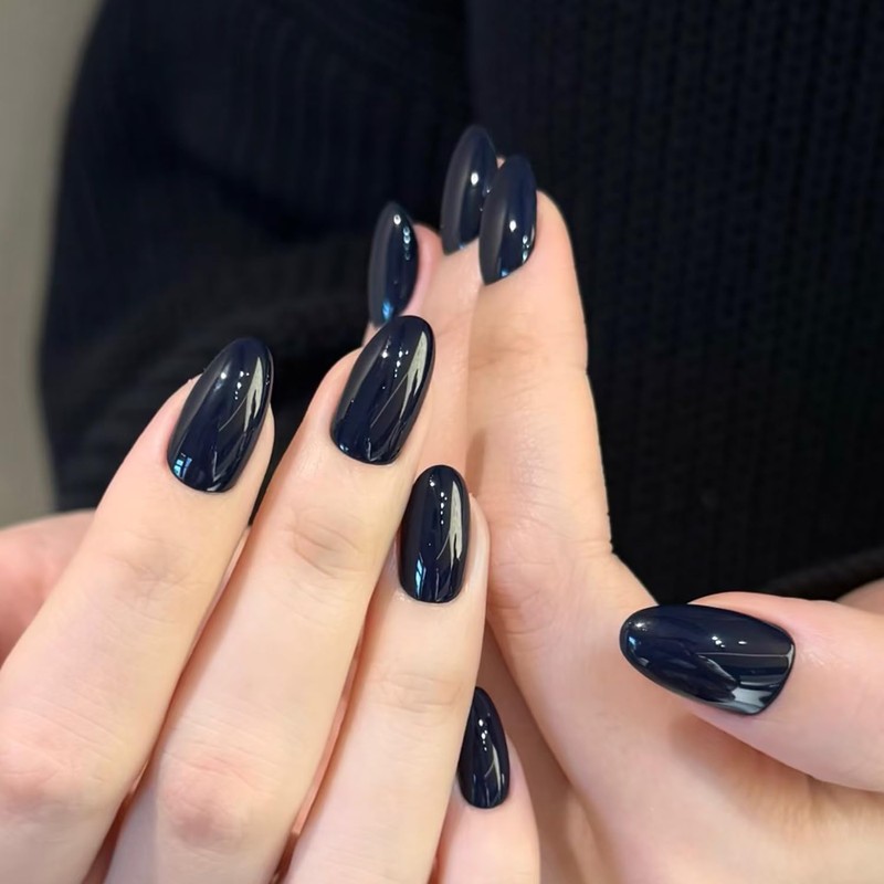 COSMOO 15ml Deep Blue Quick Dry Nail Polish, Black Blue