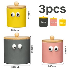 FavorFlavor 3PCS Canister Sets for Kitchen Counter, 50OZ Jars with Airtight Lids Ceramic Coffee Canister Sets for Flour, Cereal, Tea, Sugar, Cookies Spicies Great Home Decor and Present