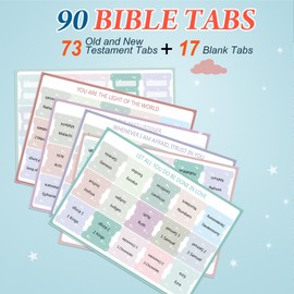 90pcs Bible Tabs,Starlight Theme, Laminated Bible Tabs for Women and Men,Bible Tabs,Bible Book Tabs, Bible Labels Tabs,Large Print Neutral Bible Tabs for Easy Navigation Old and New Testament
