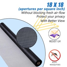 BAFLOTEX Window Screen Replacement 36"*100' Thicken Charcoal Fiberglass Screen with Better Vision Door Repair Kit Easy to Install Suitable for Windows, Doors and Porches