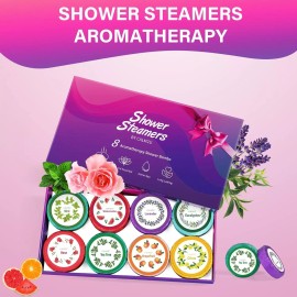 CALM2U Shower Steamers - 8 Pack Shower Bombs with Essential Oils