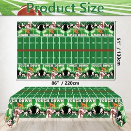 4Pcs Football Tablecloths, Rectangular Football Birthday Decorations Table Covers, Disposable Football Table Decorations for Kids Fans Sports Football Birthday Party Supplies, 51 x 86 Inch