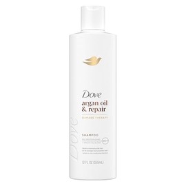 Dove Shampoo Argan Oil & Damage Repair 1 For Damaged Hair 92% Natural Origin, Paraben Free Shampoo 12 fl oz