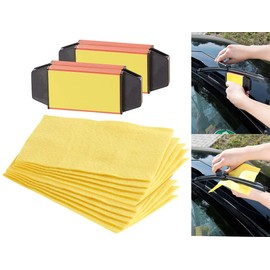 PEARL Riefen Killer Set of 2 Windscreen Wiper Groove Remover with 5 Fleece Wipes (Windscreen Wiper Sander, Windscreen Wiper Cutter, Windscreen)