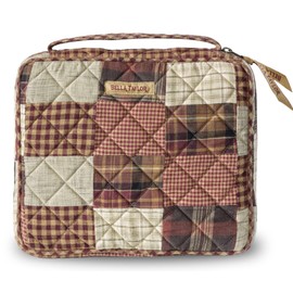 Bella Taylor Bible Cover for Women | Bible Organizer and Carrying Case for Medium and Large Bibles | Quilted Cotton Vintage Vine Midnight Black Floral