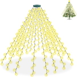 CYOVENY 400LED 6.6ft * 16 Lines Cool White Christmas Tree Lights with 8 Modes Timer for 6-7ft Christmas Tree Decorations