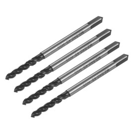 sourcing map 4pcs Spiral Flute Thread Taps, M2.5 x 0.45 Nitride Coated Metric Screw Tap, Fully Ground High Speed Steel 6542 Machine Tapping Threading Tool for Machinist Thread Repair