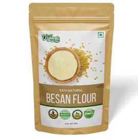 Organic Zing Organic Besan Flour also known as Chickpea Flour, Bengal Gram Flour or Garbanzo Bean Flour - USDA Organic Certified |Vegan| Preservative Free | Product of India - (907gm) Resealable Pack
