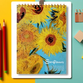 A4 Sketch Book, Top Spiral Bound Sketch Pad, 1 Pack 60-Sheets (68lb/100gsm), Acid Free Art Sketchbook Artistic Drawing Painting Writing Paper for Beginners Artists 11.5x8.5 inches (Starry Sky)