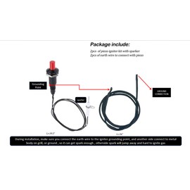 MENSI Piezo igniter with Spark Ignition Eelectrode Assembly Kits 39.5" Wire for DIY Propane Grill, Fire Pit, Heater Set Up, 2PCS