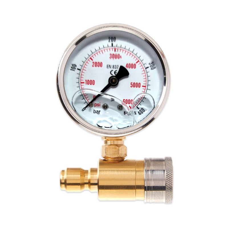 3/8in Pressure Gauge for Pressure Washer Quick Connect Shockproof Pressurization