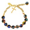 GlassOfVenice Murano Glass Mosaic Rosary Bracelet - Black
