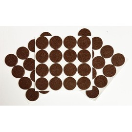 48 Pcs Self Adhesive 1" Round Felt Furniture Pads (Brown, 1")