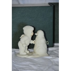 Snowbabies "Why Don't You Talk to Me?" #6801-2 Snowbabie Standing up Talking to a Snowman with Carrot Nose