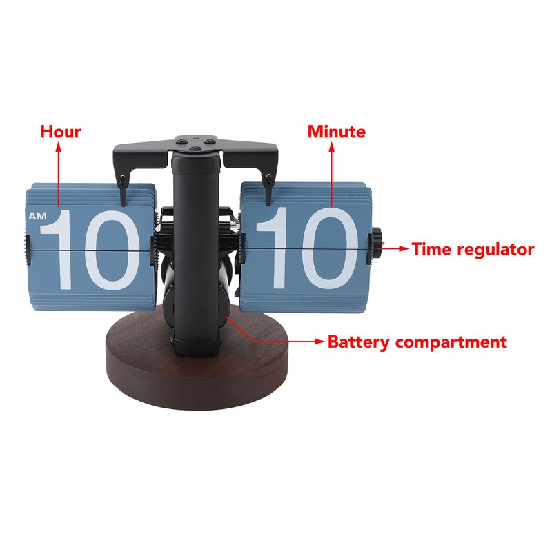 Flip Desk Clock Retro Single Sided Battery Powered Retro Vintage
