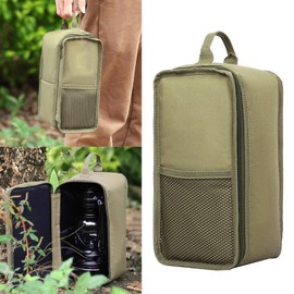 QIXIAMO Lanterns Storage Kerosene Lamps Bag Vintage Oil Lamps Bag Kerosene s Holder Outdoor Camping s Storage Bag, 27x13x15cm, Brown