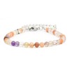 Genuine Gemstone Bracelet with Faceted 4 mm Beads, Adjustable Length,