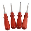 4pcs Leather Edger Professional Trimming Working Kit with Wooden Handle