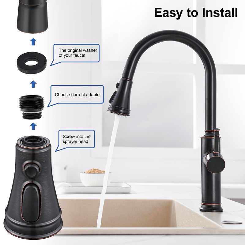 Kitchen Faucet Spray Head Replacement - Pull Down Faucet Sprayer