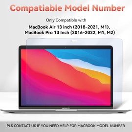 2 Pack Anti Blue Light Screen Protector Compatible with MacBook Air 13 / MacBook pro 13 Inch, Eye Protection Blue Light Blocking, Anti Glare Anti Scratch & Anti Fingerprints Screen Protector for Mac 13