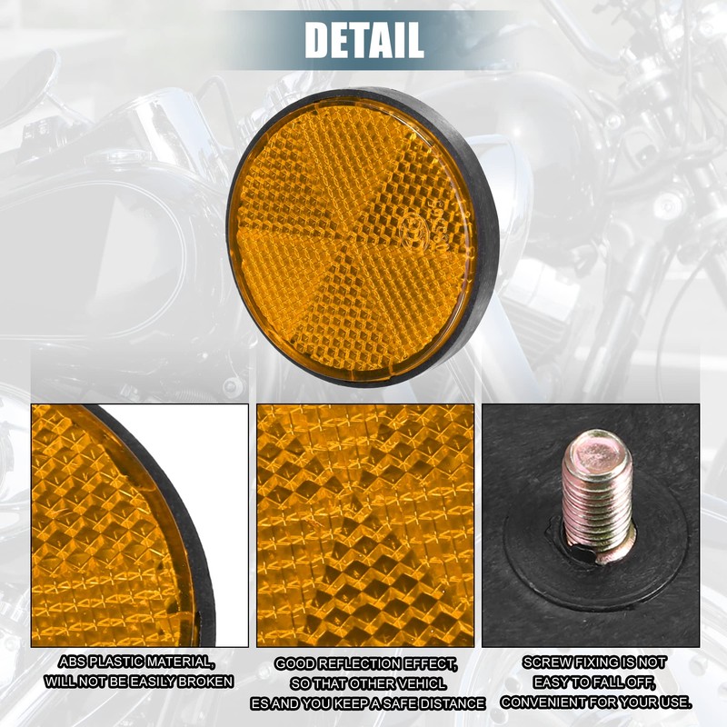 X AUTOHAUX 8 Pcs Round Screw on Safety Spoke Reflective