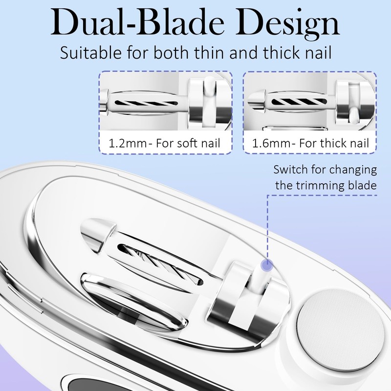 YunLuna 3-in-1 Electric Nail Clippers with Light Safe for Baby