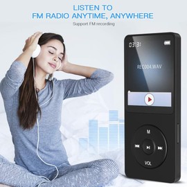 MP3 MP4 Player with Bluetooth 5.0, Ultra Thin Digital LCD 1.77 Inch Screen MP3 Music Player, Built in HD Speakers Portable HiFi Music Player (Without Memory Card)