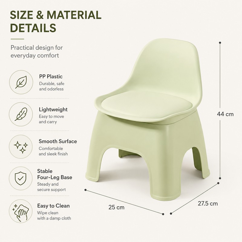Stackable Plastic Stool for Kids and Home Use – Lightweight