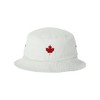 One Size White Bucket Canada Maple Leaf Embroidered Cap Dad