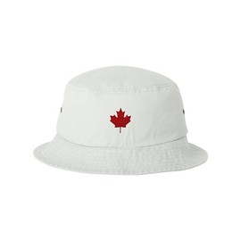 One Size White Bucket Canada Maple Leaf Embroidered Cap Dad Hat