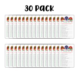 Lashicorn Ugly Christmas Sweater Party Scavenger Hunt Game | 30 pk 5.5 x 8.5” Holiday Party Decorations Adult Bulk Invitation Retro Funny