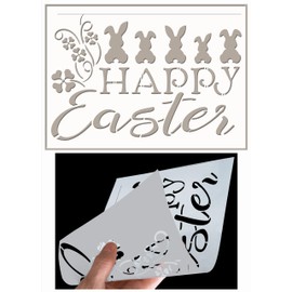 ED Laser Happy Easter Stencil Painting Furniture Wall Canvas Fabric Wood Patio Home Decor Garden Concrete Reusable Template EA6
