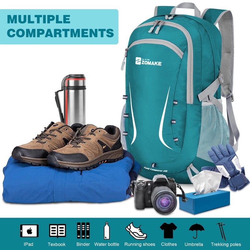 ZOMAKE 40L Foldable Backpack Lightweight Rucksack,Packable Small Backpacks Water Resistant