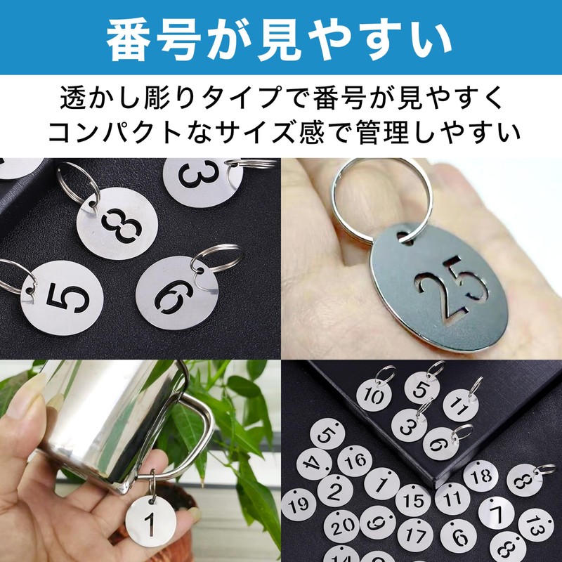 Felimoa Round 1-40 Stainless Steel Door Number Tag with Key