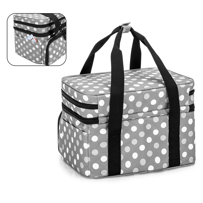 BAFASO Double Layer Sewing Accessories Organizer with 2 Detachable Pouches,