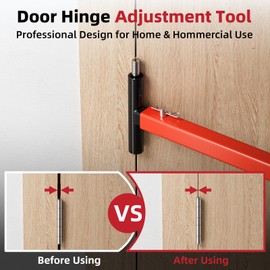 Luxbaro Upgraded 4 in 1 Door Hinge Adjustment Tool, Multi-Size Hinge Wrench Tool with Rubber Handle, Durable Stainless Steel Hinge Wrench, Door Gap Adjustment Tool for Residential & Commercial Use
